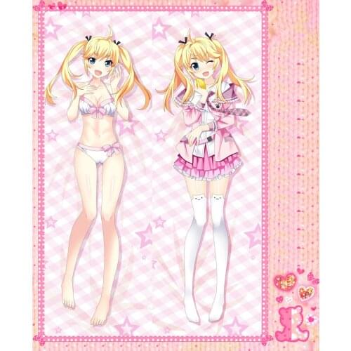 Anime Cartoon LE FRUIT DE LA GRISAIA/Grisaia no Kajitsu Double Bolster Hugging Pillow Case Pillow Cover Pillowcase Peach 55026