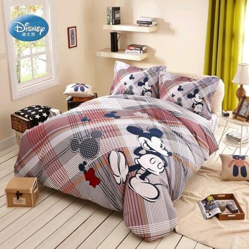Disney Cute Striped Mickey Mouse Bedding Set Textiles Childrens Home Decor Twin Queen Cartoon Sand Cotton Warm Soft Winter
