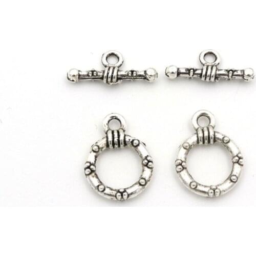 5 Pairs Antique Silver Round OT Clasps Connector For Jewelry Making Diy Bracelet Necklace Diy Accessories Needlework Wholesale