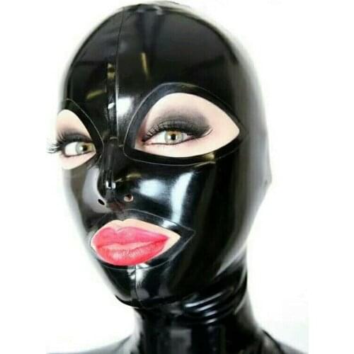 Latex Hood Handmade Rubber Mask for Catsuit Beautiful Girl Club Wear Costumes chastity sexy toys