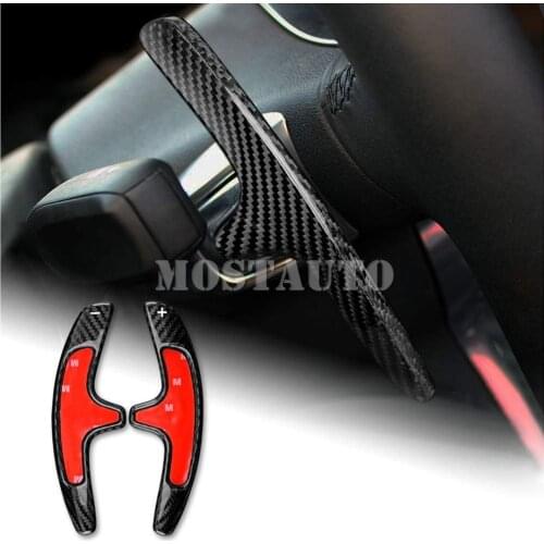 For Porsche 911 991 Cayman Carrera 2013-2019 Real Carbon Fiber Paddle Paddle Shift Steering Wheel Shifter Extension Black/Red