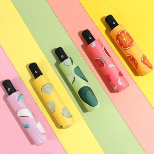 Cute Fruit Girls Umbrella Automatic Folding Clear Umbrella Rain Women Sun Protect UV Parasol Umbrella 8K Windproof Paraguas