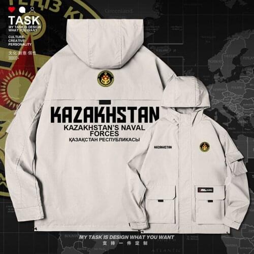 Kazakhstan Kazakh Kazakhstani KAZ men jacket hooded Navy logo army fan Tactical streetwear fashion casual coat clothes autumn