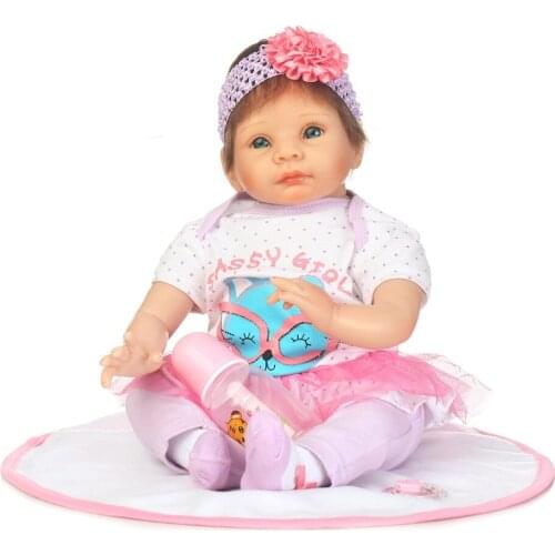 55CM soft Silicone reborn baby doll toys for girl, lifelike reborn babies play house toy birthday gift girl brinquedos dollmai
