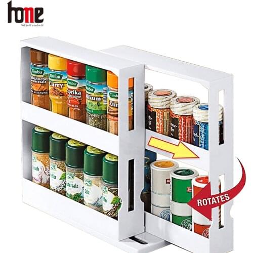 Kitchen Spice Drawer Organizer Shelf Rack Stand Cabinet Rotating Multifunction Supplies Accessories Stuff for Kitchen Home Tools