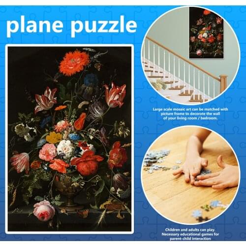 1000pcs DIY Flower Paper Puzzles Toys Children Adults Educational Jigsaw Game Children Portable Interactive Present