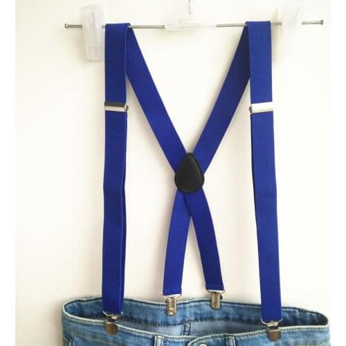 Royablue Color Suspenders Men Strong Elastic Strap Adujutable Clips Casual Women Suspender Braces for boys and girls BD055