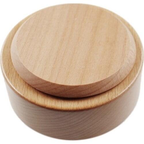 Practical Wooden Music Box Rotating Round Base DIY Art Crafts for Christmas Decorative Ornaments Kids Gift