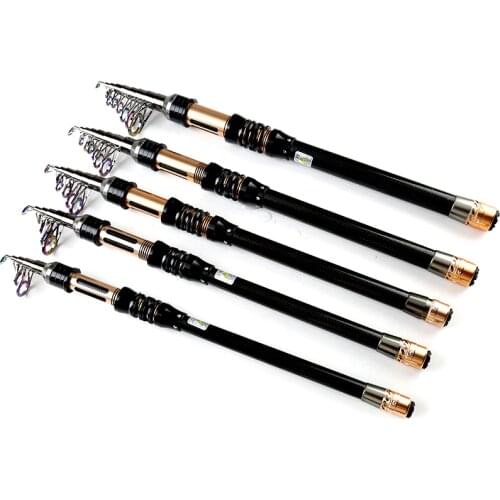 Rompin 2018 New Carbon Fiber Telescopic Fishing Rod 1.8-3.0m Retractable Travel Spinning Fishing Pole for Carp Fishing Colorful
