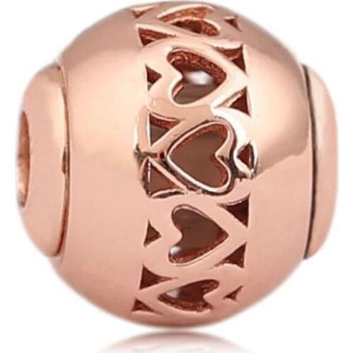 Rose Gold S925 Silver Essence Bead CARING Charm For Essence Bracelet Bangle Lady Jewelry Gift Small Hole