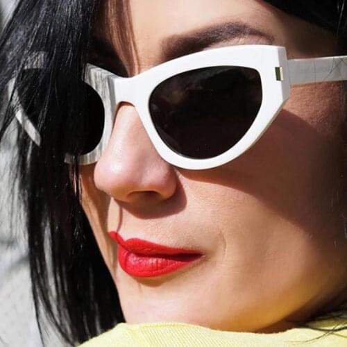 2021 New sunglasses women brand design retro colorful transparent colorful fashion cateye sun glasses men UV400