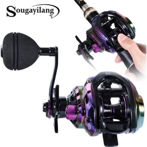 Sougayilang NEW Baitcasting Fishing Reel Dual Brake System 8.0:1 High Speed 8KG Max Drag CNC Extended Handle Knob Reel Fishing