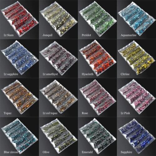 2000PCS Mix size Hotfix Rhinestone SS6-SS30 5 Sizes Separate Packing Flatback stones free shipping