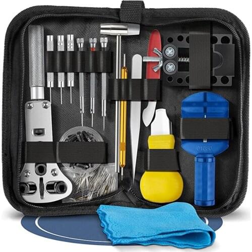 Premium Watch Tool - 148 Piece Watchmaker Tool Set - with Watch Opener for Battery & Seal Change - Carbon Steel