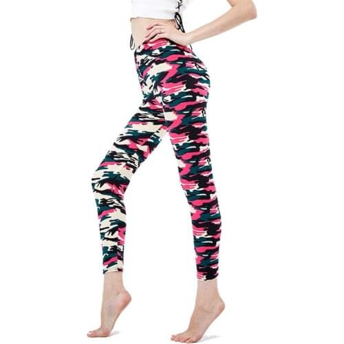 VISNXGI Camouflage Womens Leggins Sport Stretch Fitness Trouser Army Green Deportes Work Out Push Up Sexy Printed Knitted Pants