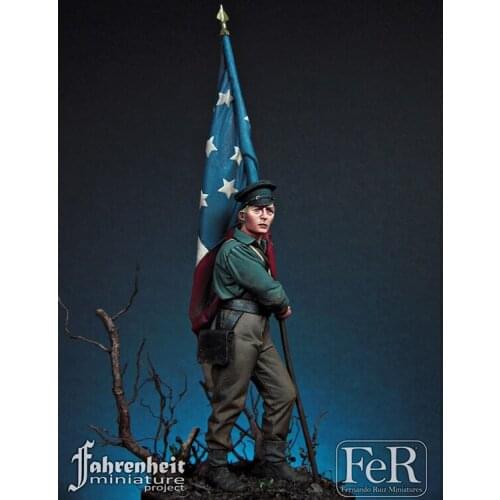 1:24 Resin Figure Model Kentucky Infantry 7th Regiment Flag R152