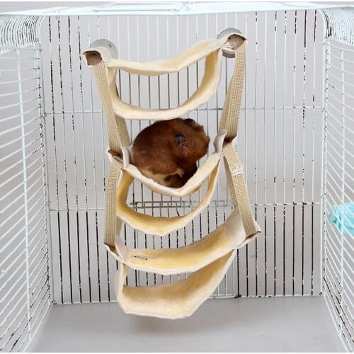 1pc 2 Ccolor Winter Worm Wooden Frame Multilayered Small Pet Hamster Hammock Chinchilla Guinea Pig Rabbit Hanging Bed Cage Toy