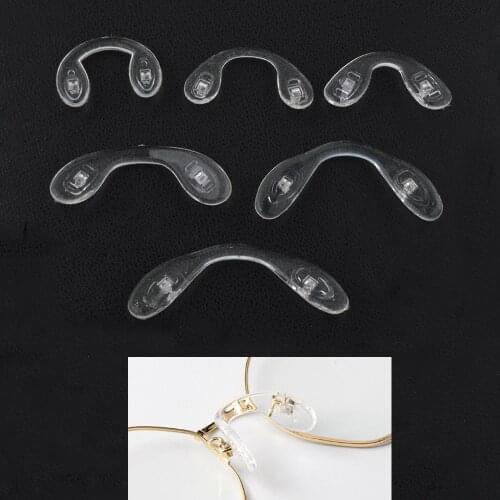 10pcs U shape Silicone Conjoined Eyeglass Soft Nose Pads for Glasses Anti-Slip insert Nose Pad 6options