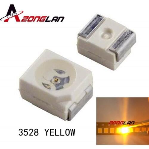 1000PCS Yellow POWER TOP 1210 3528 SMD SMT PLCC-2 1500MCD Ultra Bright LED New Free shipping Wholesale