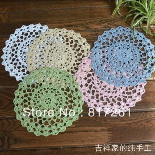 2016 new arrival 19 cm Japan ZAKKA 12pic/lot crochet lace doilies with flowers decoration as DIY pad coaster photography pro