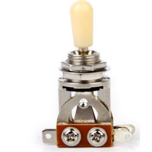 2x Cream/Black Tip 3-way Toggle Switch Tip For Les Paul Electric Guitar Silver