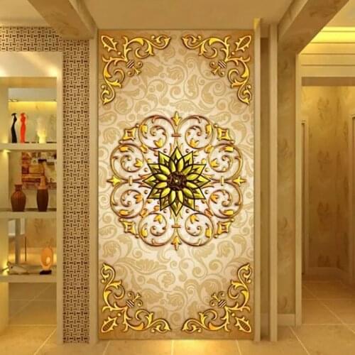 Custom Photo Wallpaper 3D Stereo Flower Carving Murals European Style Luxury Living Room Dining Room Hotel Background Wall Decor