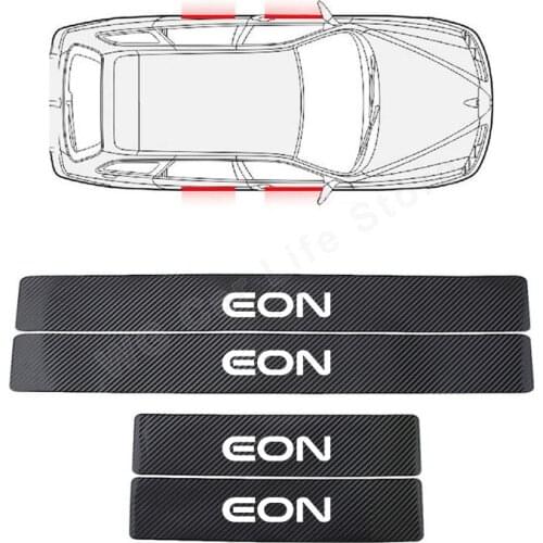 4Pcs Carbon Fiber Car Door Sill Scuff Stickers Anti Scratch Sticker For Hyundai Eon Accessories
