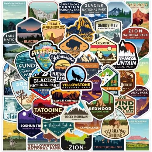 50Pcs National Park Zoo Icon Graffiti Stickers for Suitcase Skateboard Laptop Luggage Fridge Phone Car Styling Decal Sticker