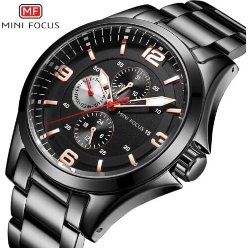 MINI FOCUS Multifunction 3ATM Waterproof Quartz Mens Watches Top Brand Luxury Business Wristwatch Cool Gift For Male Relogio
