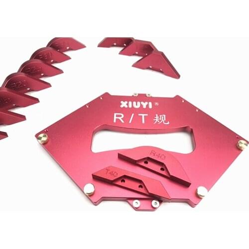 Woodworking Fillet Gauge Arc Radius Quick-Jig Router Table Round Corner Template R5-R40 T10-T40 Aluminium Alloy Bevel Gauge
