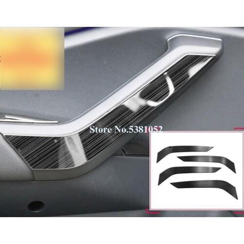 For Volkswagen VW Jetta MK7 2019 2020 Accessories Interior Armrest Sticker Cover Stainless Steel Trim Carbon Fiber Car Styling