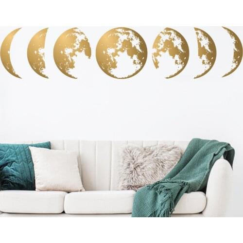 Wall Sticker Moon Phase Easy Operation PVC Indoor Decoration for Bedroom