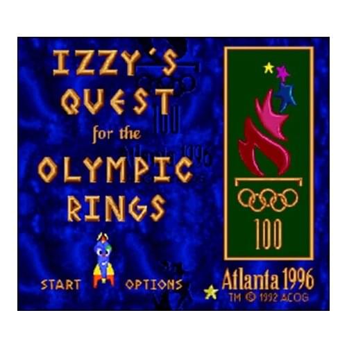 Izzys Quest for the Olympic Rings 16 bit Big Gray Game Card For NTSC Game Player Drop Shipping