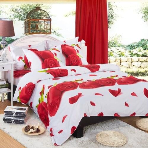 Luxury bedding set 4pcs duvet cover set winter bedsheet queen king size Bedlinen flower print comforter bedclothes Home Textiles