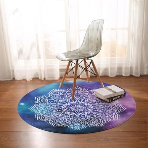 Blue And Purple Patterned Bedroom Carpet, Round Mat, Living Room Carpet 60cm 80cm 100cm 120cm 150cm