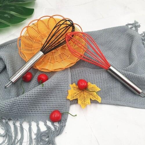 Kitchen Silicone Egg Beater Stainless Steel Whisk Hand Mixer Egg Cream Stir Whisk Milk Frother Kitchen Tools