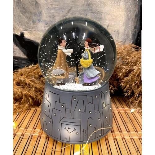 Arasta Design Tohana Snow Them Inkjet Happy Lovers Winter Tale Snow Globe Music Box Large Size Luminous Musical