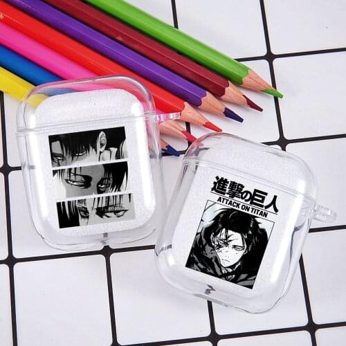 Soft Clear Wireless Bluetooth Earphone Cover Case for Airpods 2 1 Anime Japanese Attack on Titan Coque for Air Pods 2