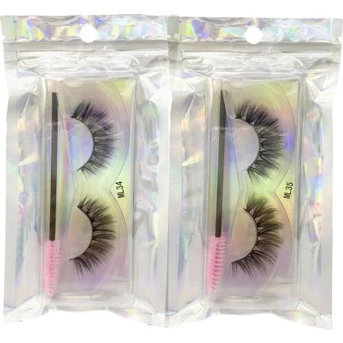 3d Mink Lashes Wholesale Natural False Eyelashes with Eyelashes Box Package Fluffy Wispy Fake Lashes Lash Boxes Eyelash Case