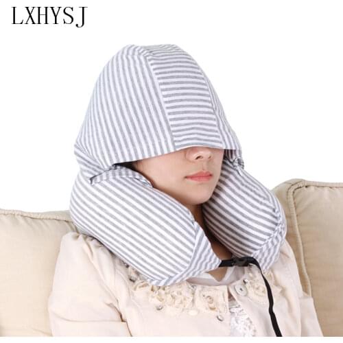 LXHYSJ striped U-shaped hat neckPillow multi-function aircraft car office rest neck pillow neck cushion Travel accessories