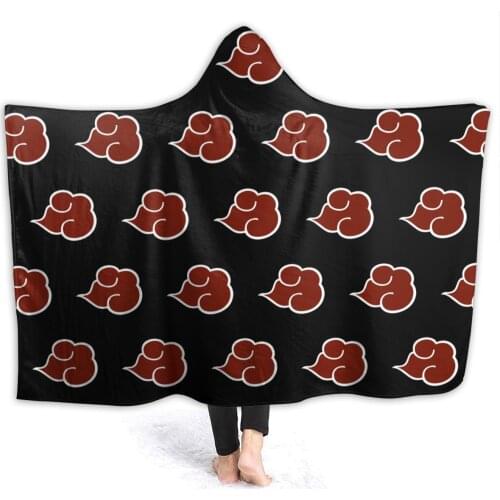 Portable warm flannel Akatsuki (14) Hooded Blanket Anime Manga blankets for airplane travel Bedspread Wrap