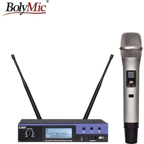 Bolymic True Diversi Professional Dual Channels UHF Wireless karaoke Microphone mic