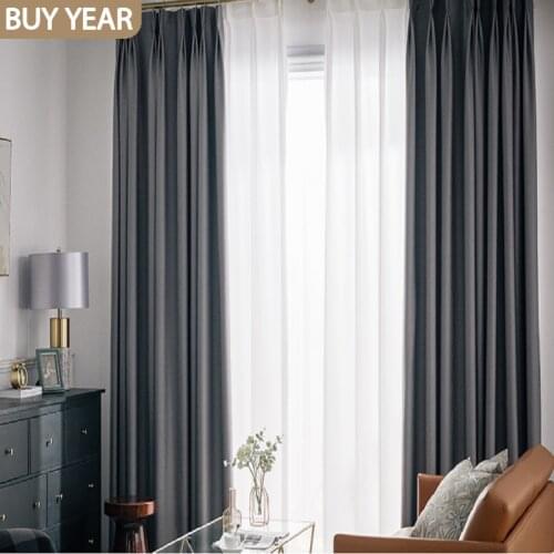 Luxury Curtains for Living Dining Room Bedroom Modern Minimalist Nordic Style Curtains Tulle Multicolor Optional Customization