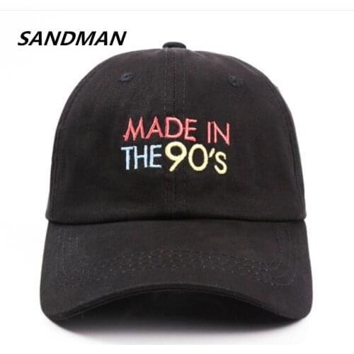 SANDMAN Letter MADE IN THE 90S Snapback Cap Cotton Baseball Cap For Men Women Adjustable Hip Hop Dad Hat Bone Garros