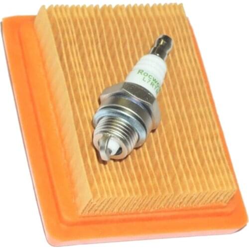 Air Filter Spark Plug for Stihl FS120 FS200 FS250 BT120 BT121 FR350 FR450 Replaces OEM 4134 141 0300 & 0000 400 7000