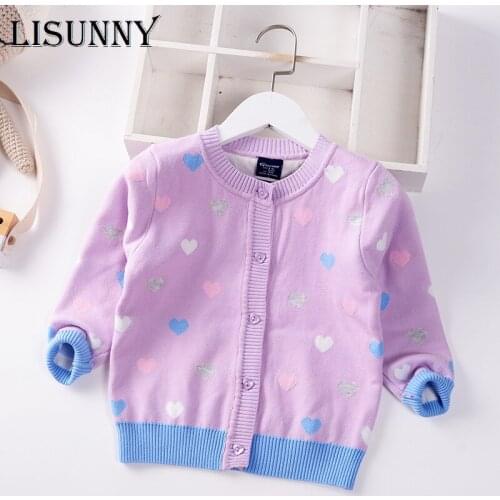 Girls Sweater Autumn 2021 New Autumn Winter Love Baby Knitwear Cardigan Kids Coat Children Fashion Clothes Toddler Jacket 2-8y