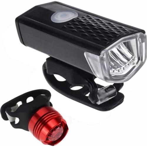 Bike light Set USB Charge LED Bike Bicycle Front Light Headlihgt Lamp Torch Rear Safety Flashlight Set bisiklet aksesuar #SW