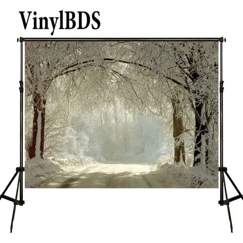 VinylBDS White Snow World Backdrop Winter Forest Photo Background For Wedding Studio Backdrop Frozen Snow Photography Backdrops