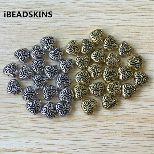 Choose color) 15x13mm 600pcs/lot antique style acrylic heart beads for jewelry making (As shown)#3470