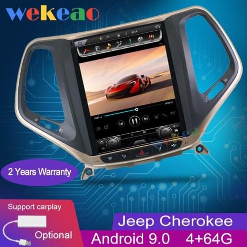 Wekeao Vertical Screen Tesla Style 10.4'' 1 Din Android 9.0 Auto Radio Dvd Player GPS Navigation For Jeep Grand Cherokee 2014